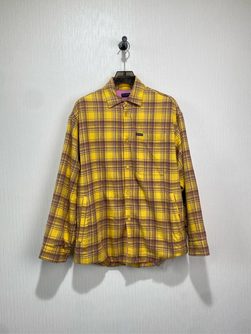 Balenciaga 巴黎世家  法兰绒格纹衬衫外套 L码/99新/公价15500