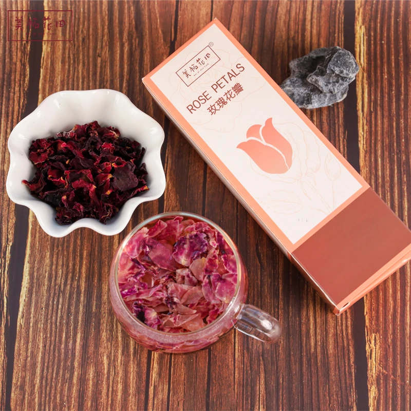 【美栖花田】精选食用玫瑰花瓣25g/瓶*4瓶