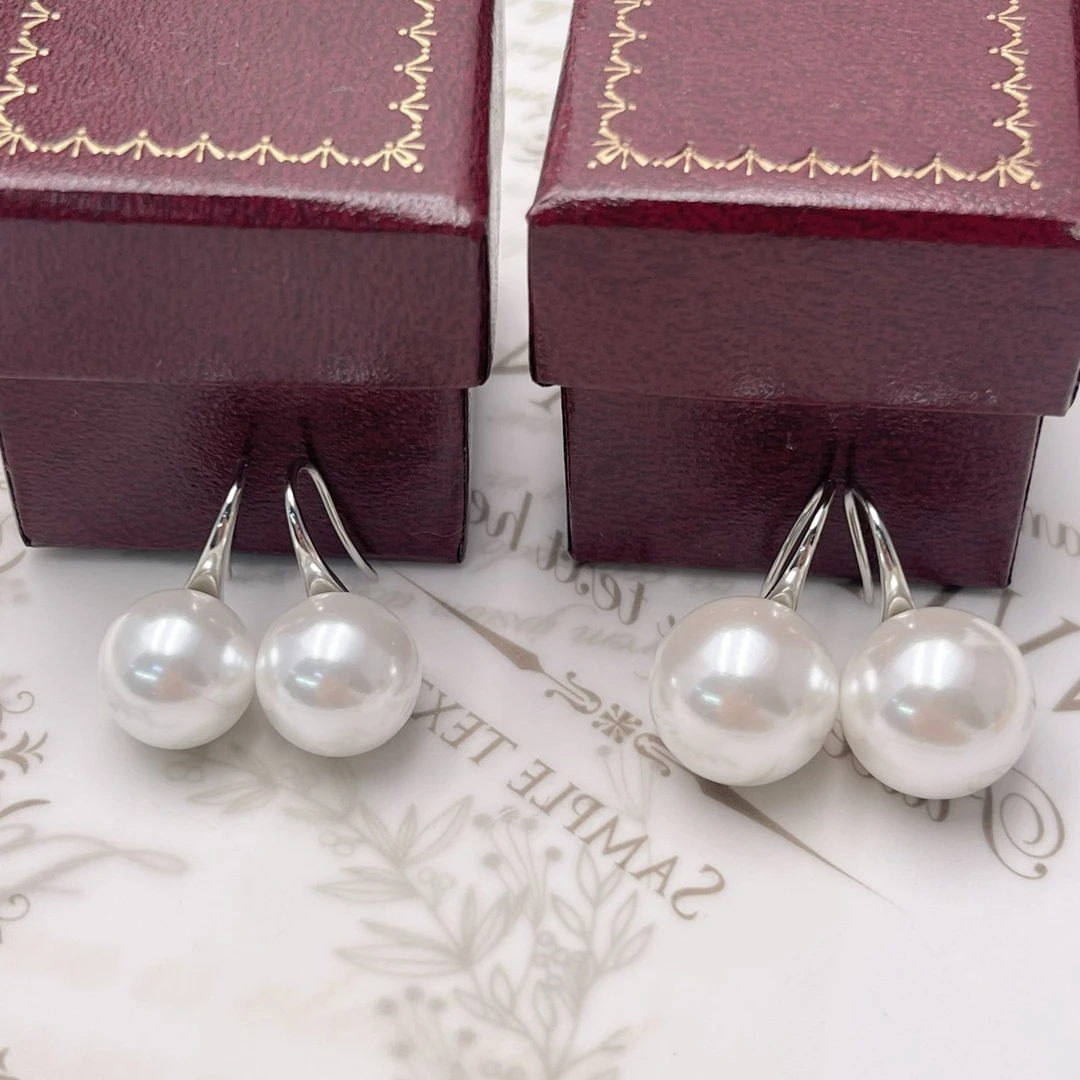 梵卡陌 925银耳饰 【7707银色】百搭设计款 12-14MM 法式轻奢耳勾