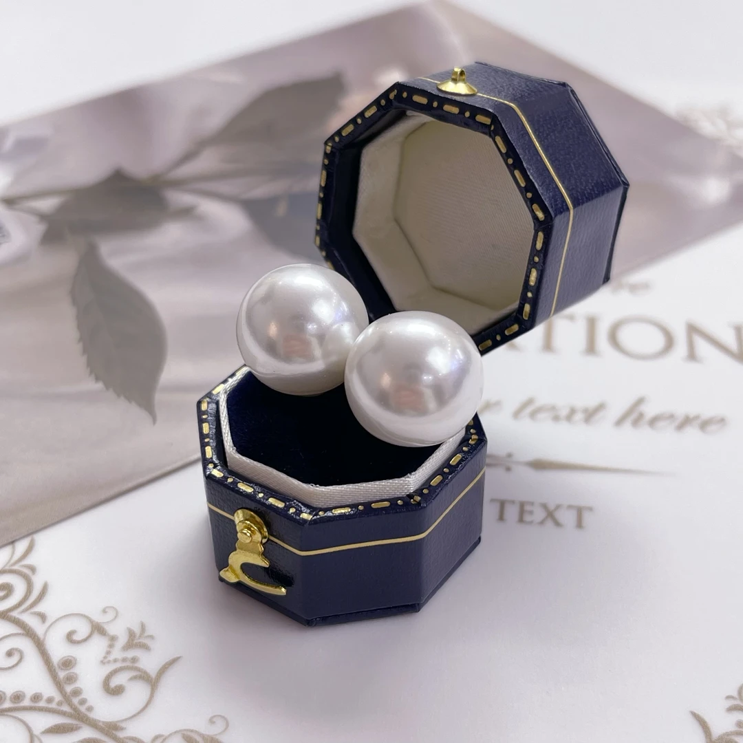 梵卡陌 925银耳饰 龙珠 法式 轻奢精挑百搭 气质素珠耳钉