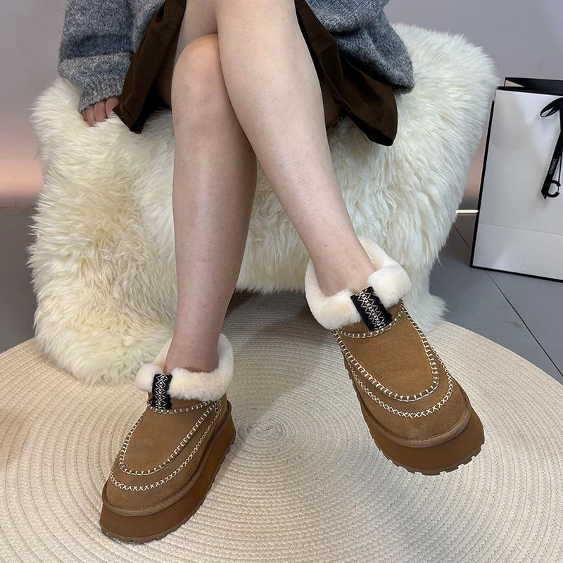 【短筒阿尔派】冬季厚底雪地靴女款爆款2025新款高级感网红皮毛一体