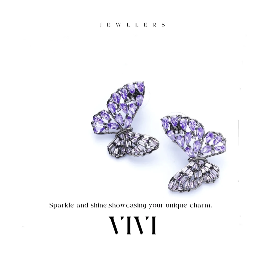 铜合金合成锆石耳饰 外贸高品时尚气质耳饰E9464