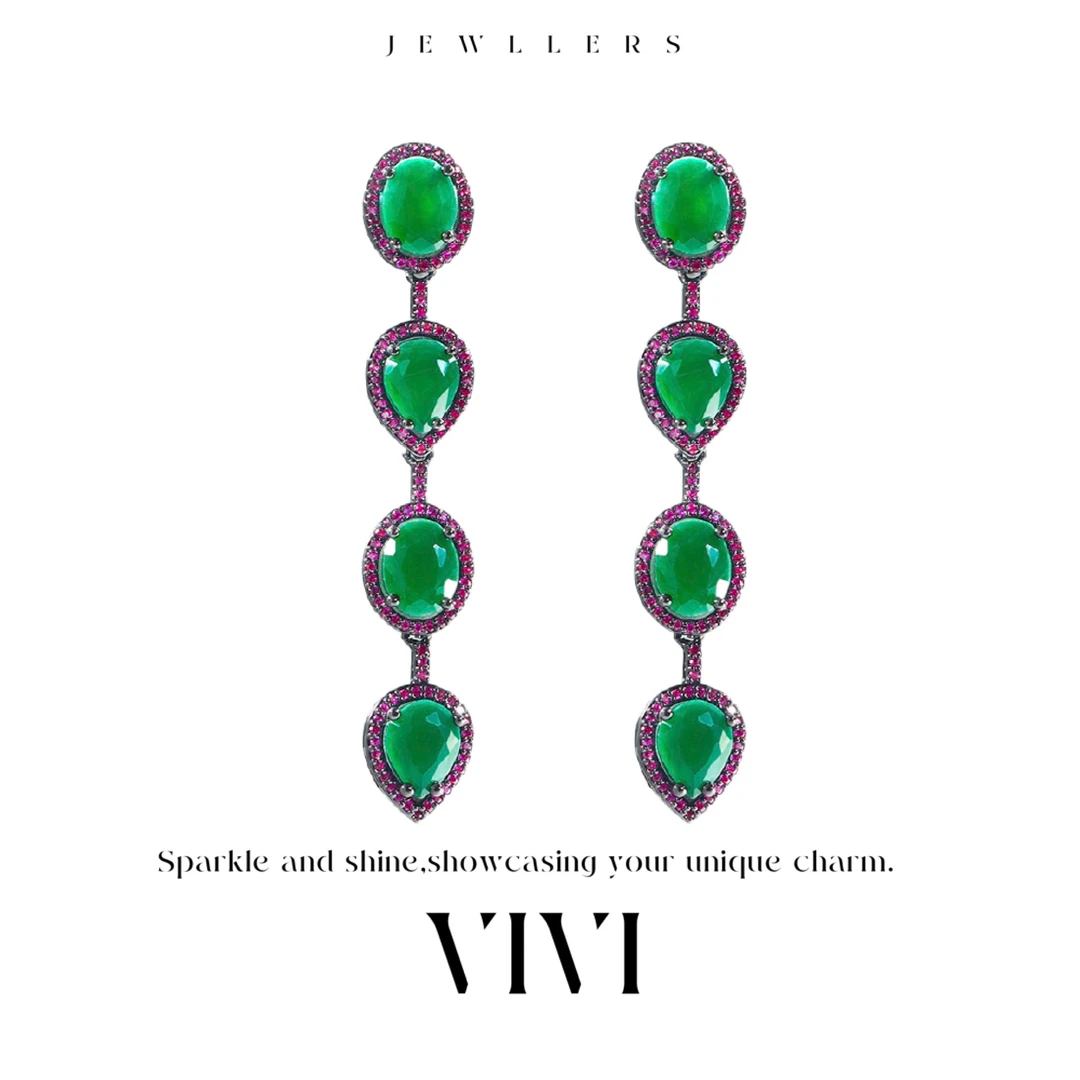 铜合金琉璃耳饰 外贸高品时尚气质耳饰E6889