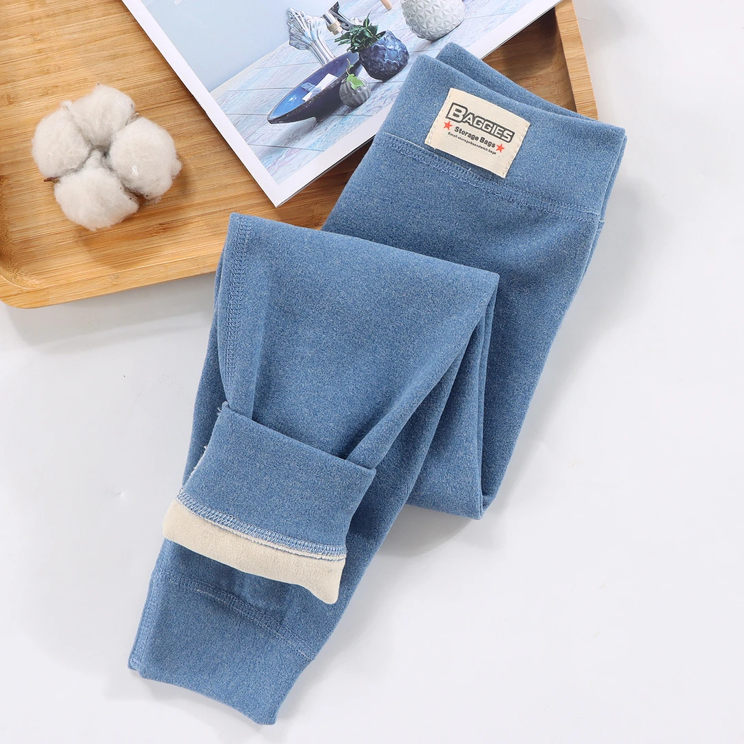 秋冬新款无骨德绒打底裤单件裤子男女宝宝长裤儿童中大童秋裤