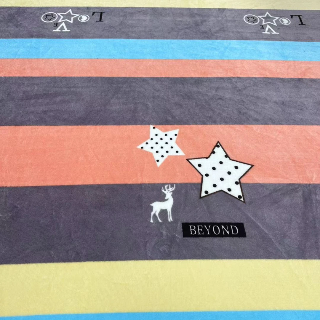 2.2米 床单冰貂绒布料加绒加厚抗静电 星星小鹿