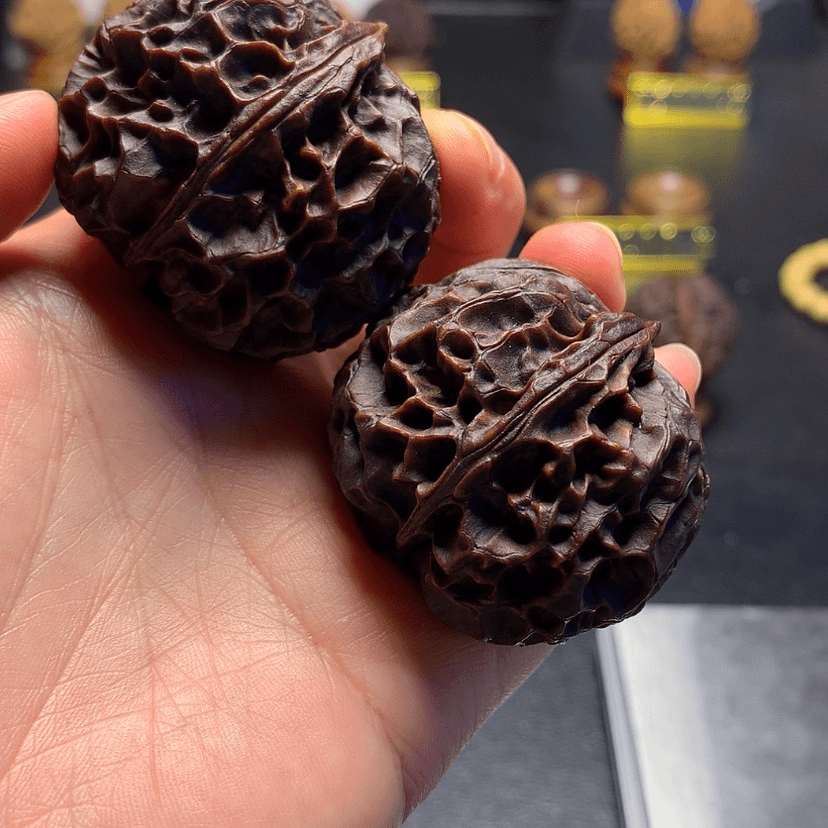 【闪购商品】文玩核桃把件五****蛋R凤凰牡丹43mm