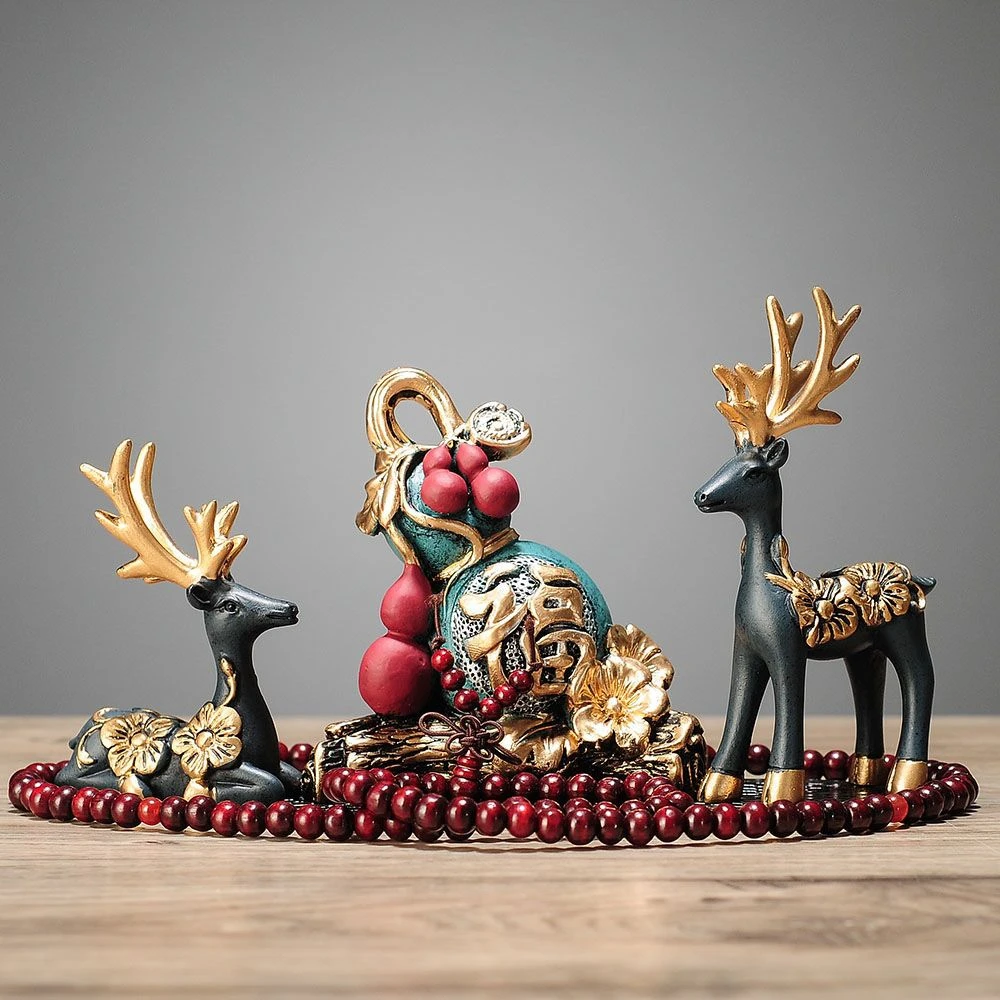 创意一路平安鹿汽车葫芦摆件中控台车载轻奢男士车内装饰用品大全