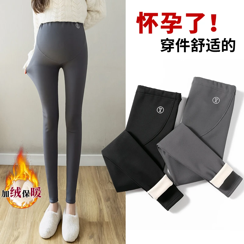 孕妇裤高腰鲨鱼裤秋冬加绒加厚打底裤时尚百搭外穿芭比瑜伽裤958