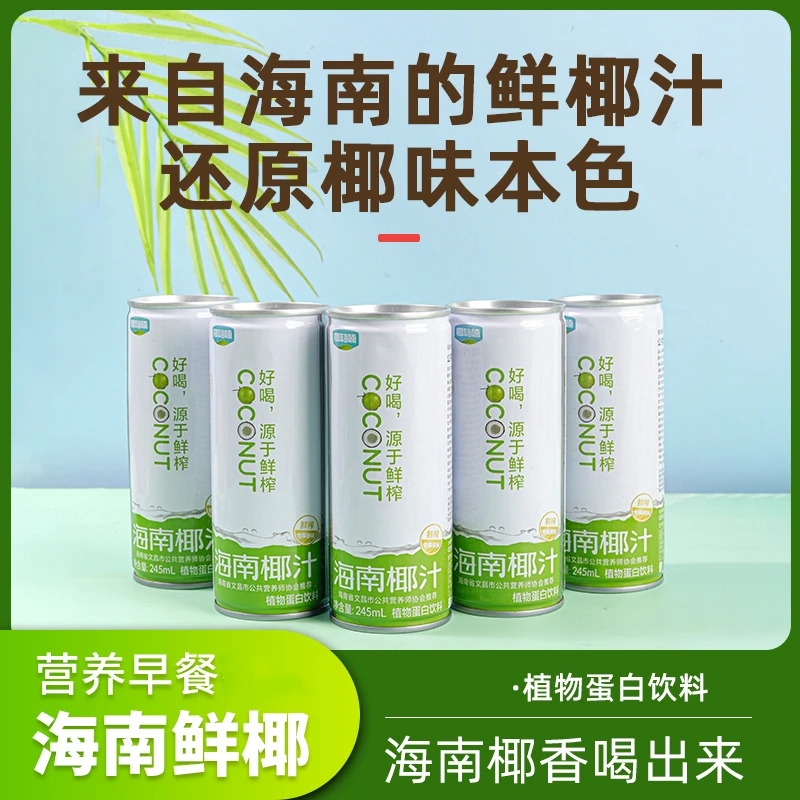椰嗨喃 鲜榨椰汁海南椰子汁245ML*3/24瓶椰奶味非椰青好喝天然
