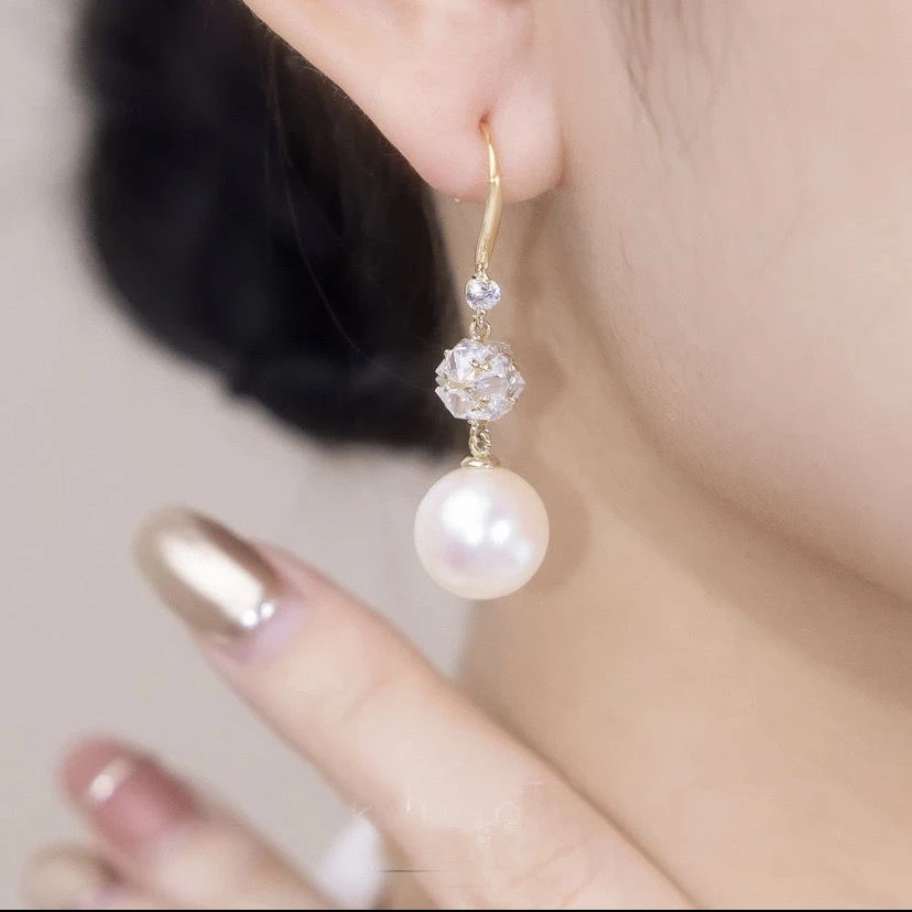 925银针耳饰   高端玲珑球耳环女简约设计感网红-206