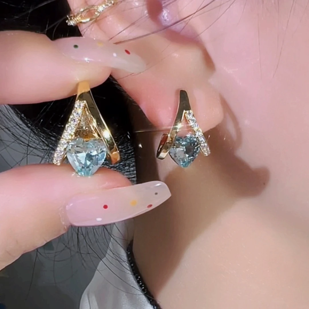 925银针耳环 新品精致爱心搞时尚耳环-239