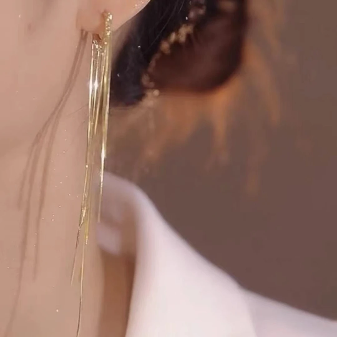 925银针耳饰 女王气质 桃心流苏耳环 -297号