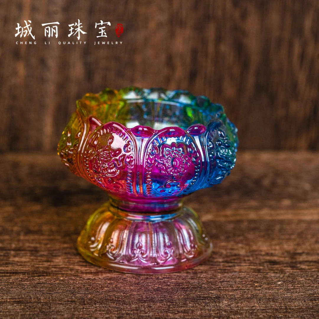 【城丽】五彩八宝琉璃敬杯/个FL-1647