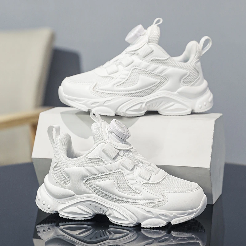 男童女童白色运动鞋中大童小白鞋秋季新款男孩鞋子儿童跑步鞋ABC