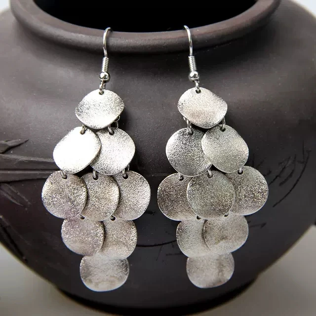 合金耳饰 欧若风耳环长款百搭手工个性气质轻奢民族风磨砂手链