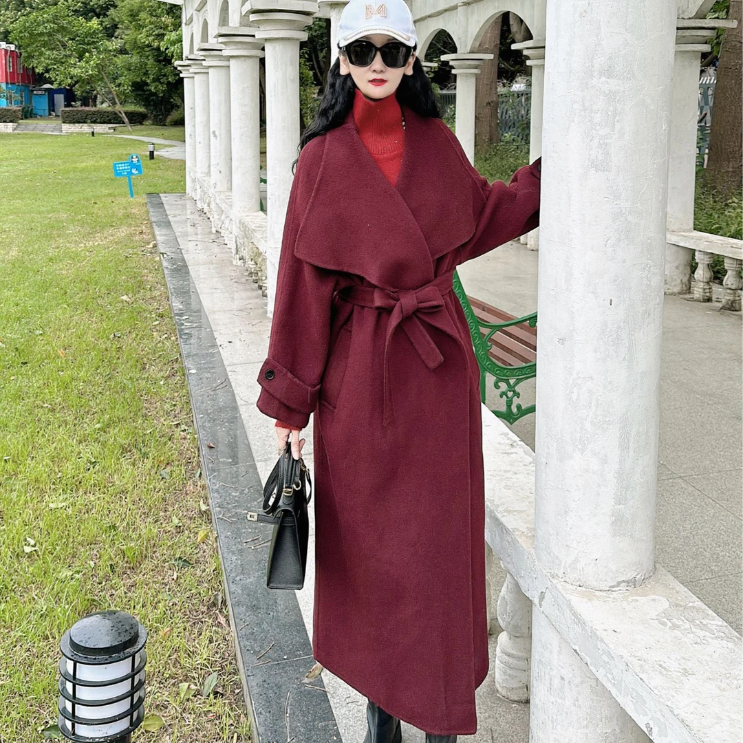 M43G017慕之淇加厚双面呢羊毛大衣