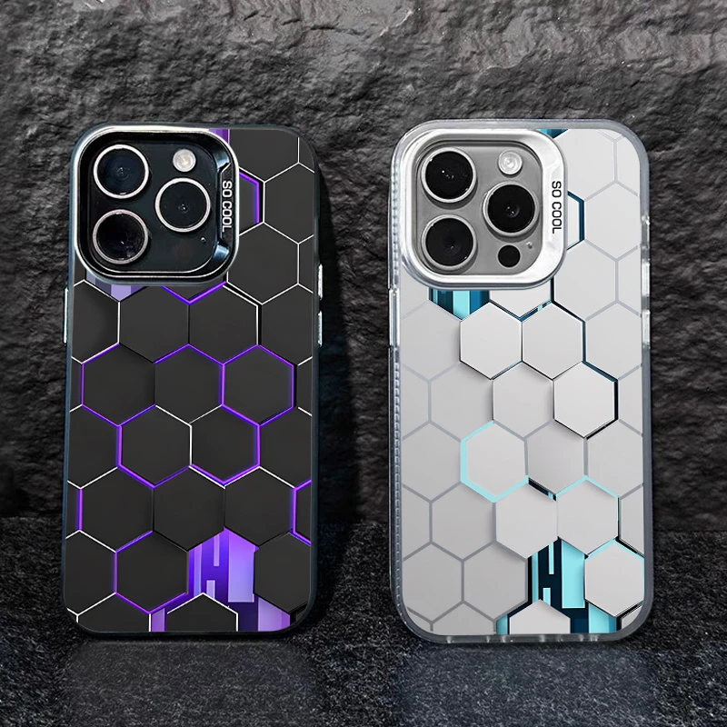 潮牌蜂巢适用苹果16华为荣耀vivo/iqoo/oppo小米红米彩银手机壳