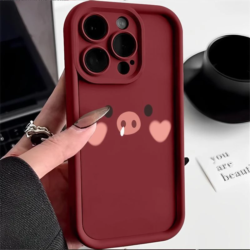 小猪表情适用苹果16华为荣耀vivo/iqoo/oppo小米红米天眼手机壳
