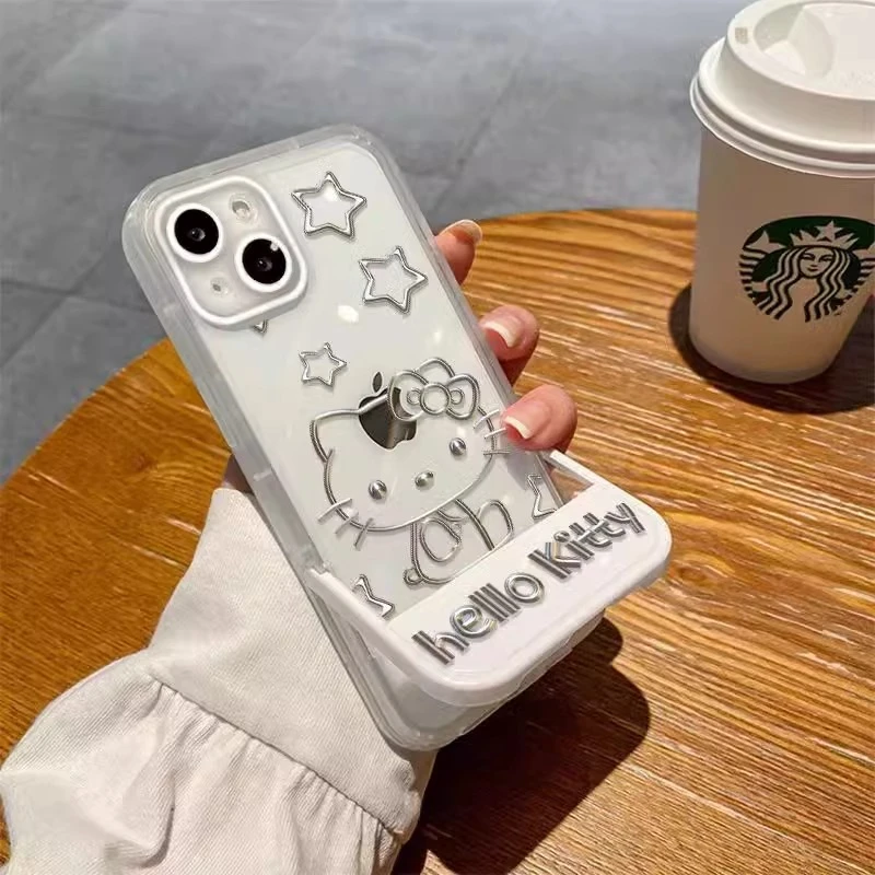 可爱凯蒂猫适用苹果16华为荣耀vivo/iqoo/oppo小米隐形支架手机壳