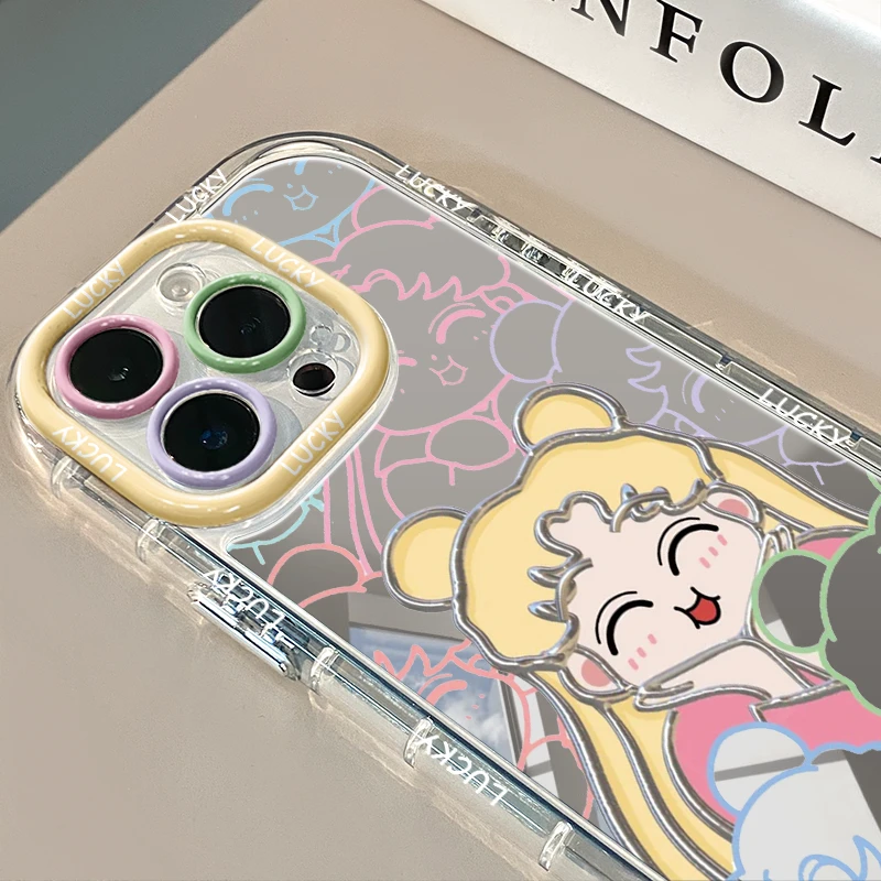 金属美少女适用苹果16华为荣耀vivo/iqoo/oppo小米红米镜面手机壳