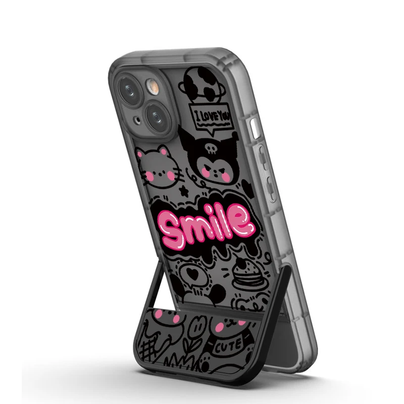 库洛米适用iPhone苹果16华为荣耀vivo小米oppo隐形支架手机壳软边