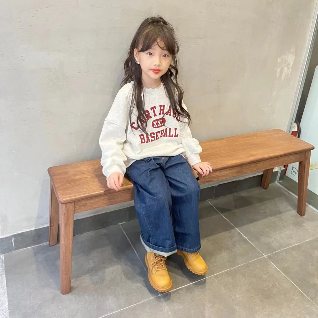 哆塔童装儿童卫衣抓毛圆领2022秋冬装新款女童宽松韩版中大童上衣