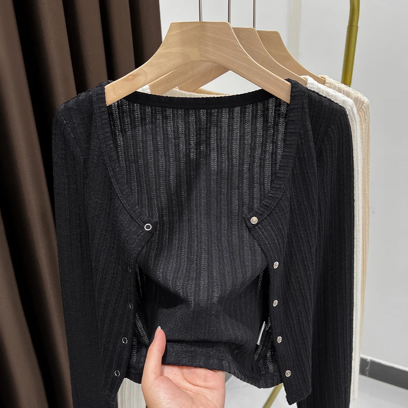 高级感短款长袖短外套女夏季新款配吊带裙子外搭披肩薄款防晒罩衫