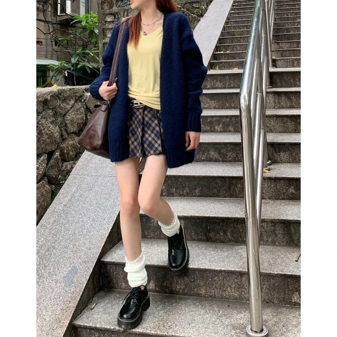 2428070学院风显瘦慵懒复古百褶裙