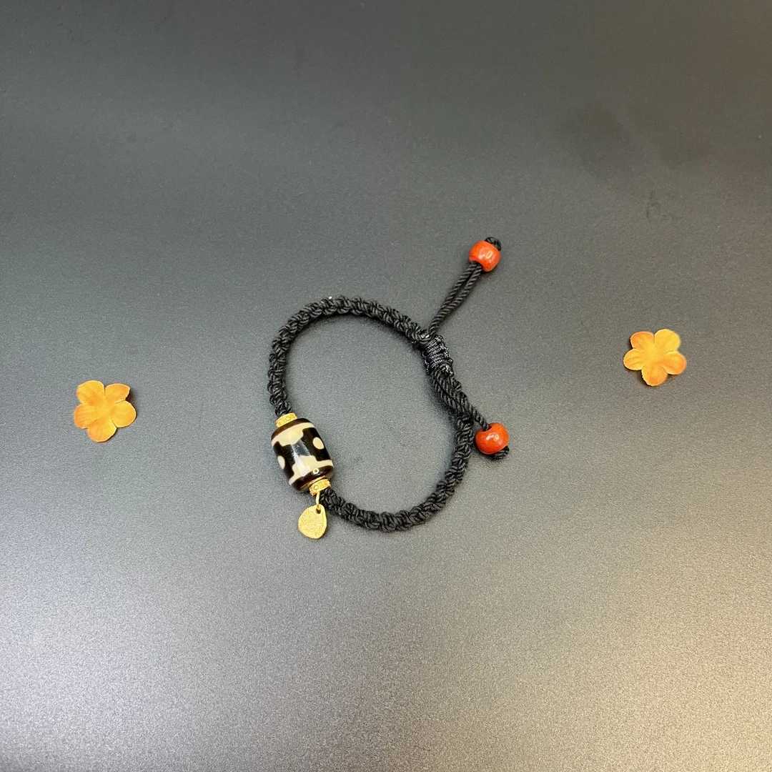 精品牙黄黑金坦诚三眼手链