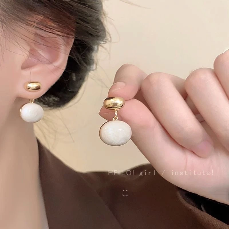 铜合金耳饰 B25法式复古两戴豆豆耳环小巧简约耳饰