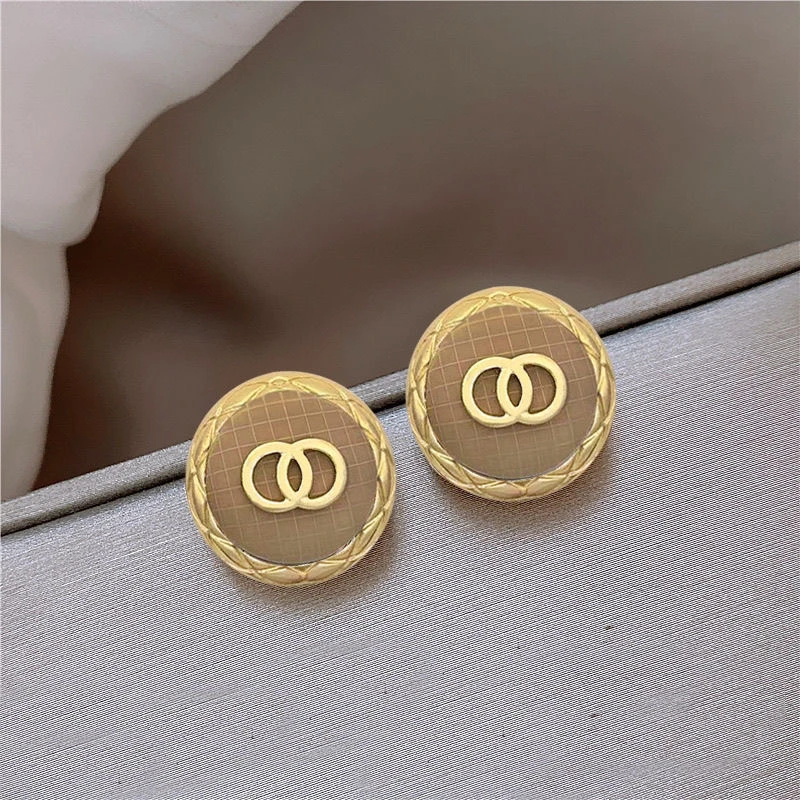 铜合金耳饰 G14法式小香风耳钉简约气质精致饰品高级轻奢款百搭