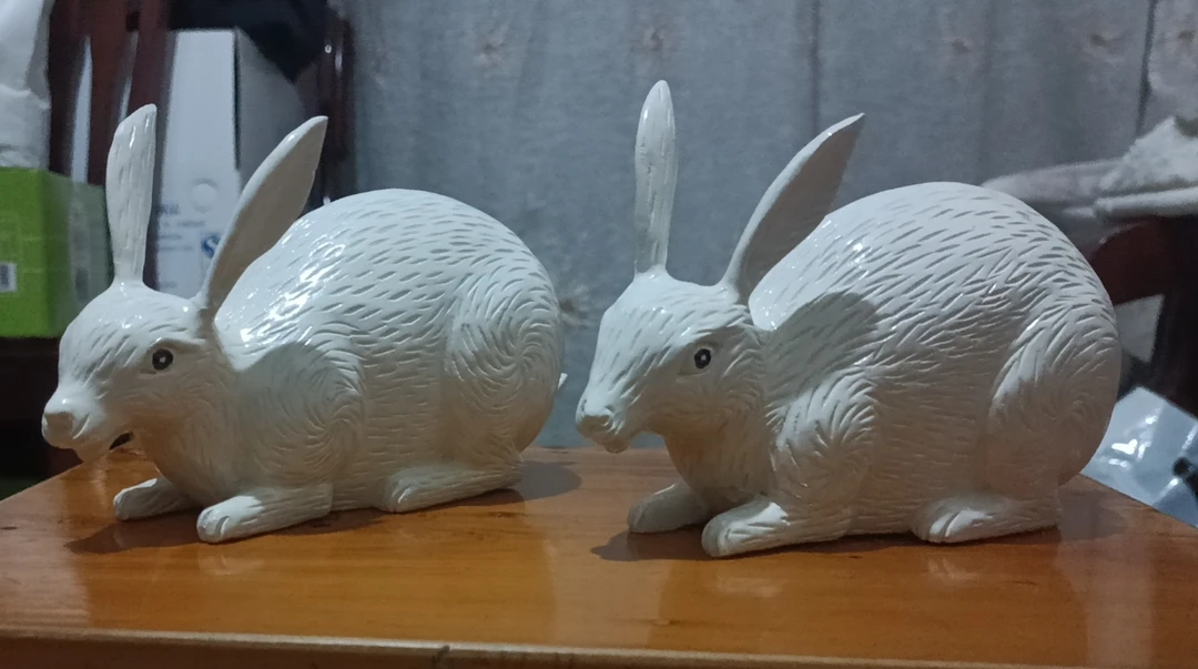 手工香樟木雕刻动物创意小白兔非常可爱值得推荐购买