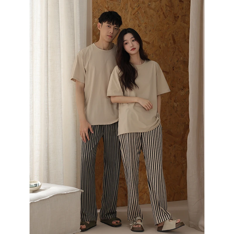 【美家臣】2025新款情侣睡衣男女夏新疆棉宽松短袖可外穿家居服套装