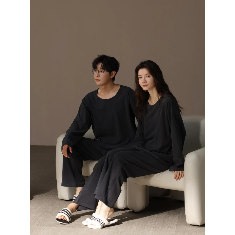 【德绒】双面磨毛情侣睡衣秋冬款男女加厚加绒恒温发热家居服套装