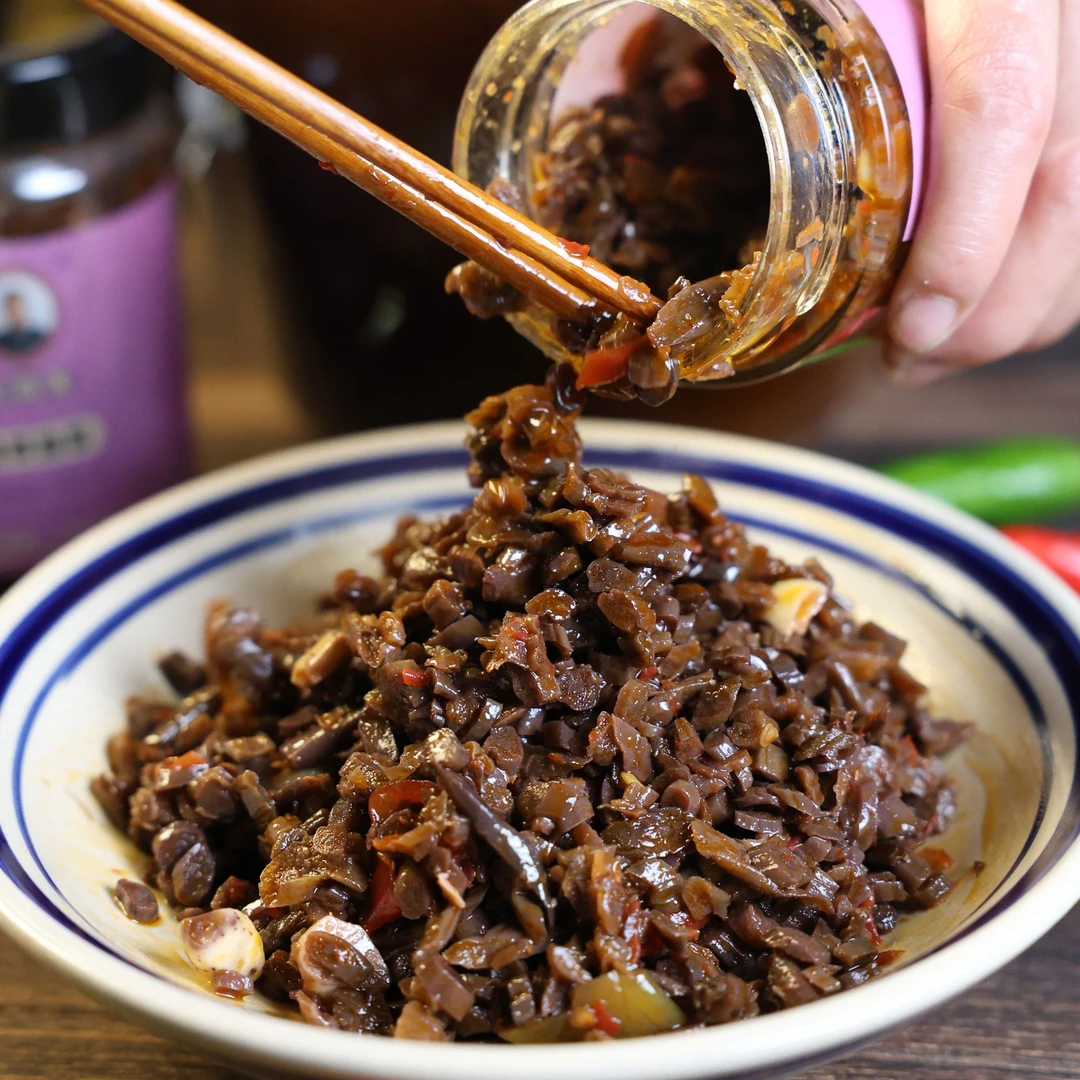 张徽英腌菱角菜罐装300g夏天水生小菜菱角菜开盖即食上班族