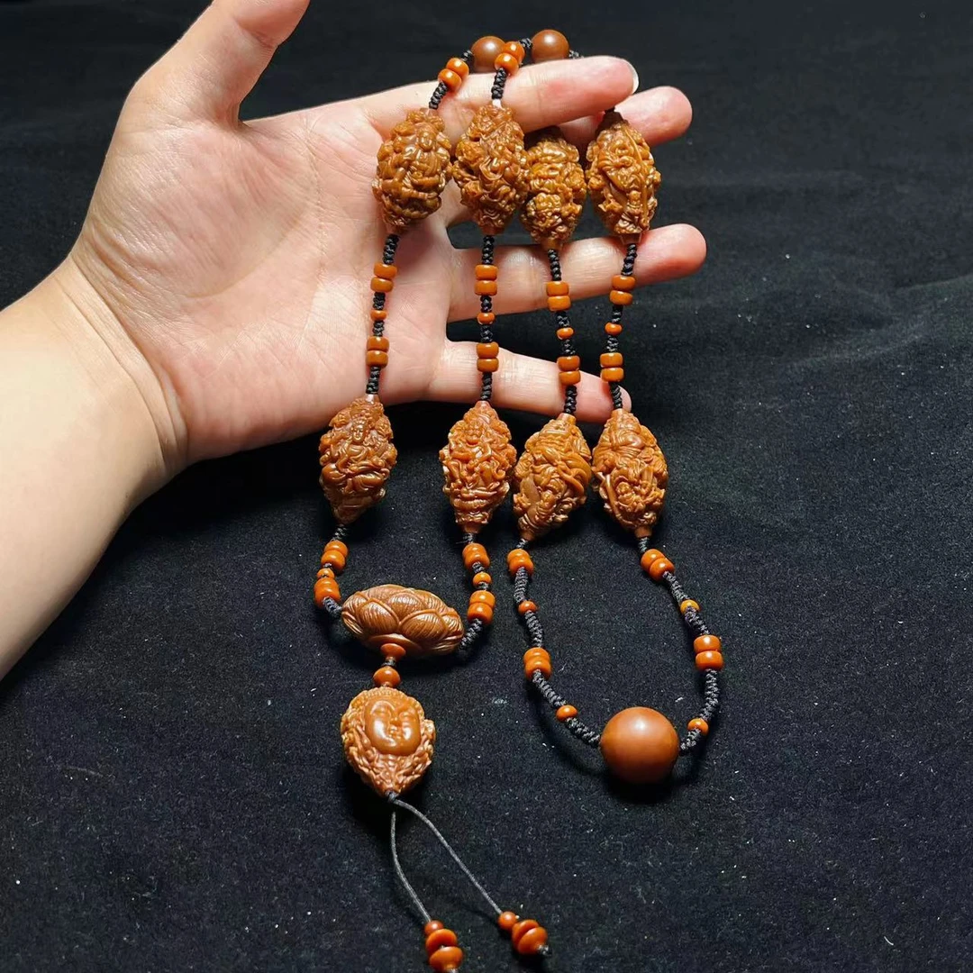 橄榄核  玉化2.0九龙万佛   脖挂