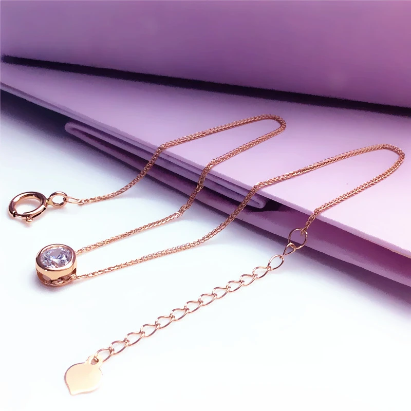 福福金楼俄罗斯585彩金玫瑰金手链精致秀气14k紫金送闺蜜礼物