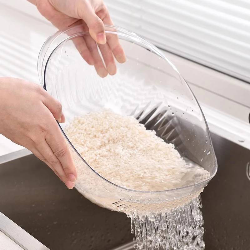 淘米神器洗米筛淘米盆细孔不漏米厨房家用果盘透明洗菜盆沥水篮子