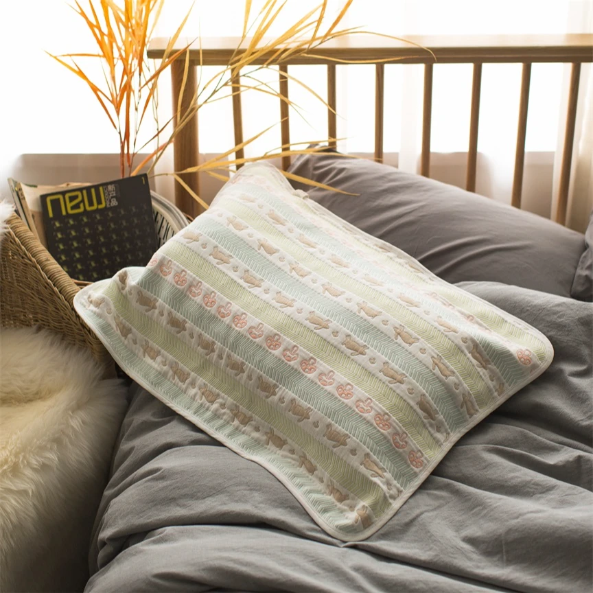 雅赞【成人枕套】纯棉棉纱透气简约亲肤母婴A类吸汗可机洗拆卸 枕套