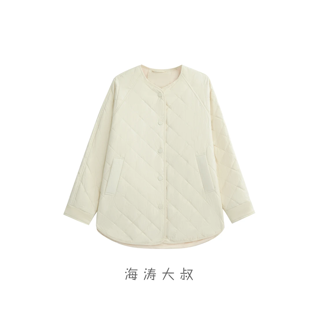 【海涛大叔】小禾同款全棉三防布菱形格鹅绒服 GJ5767