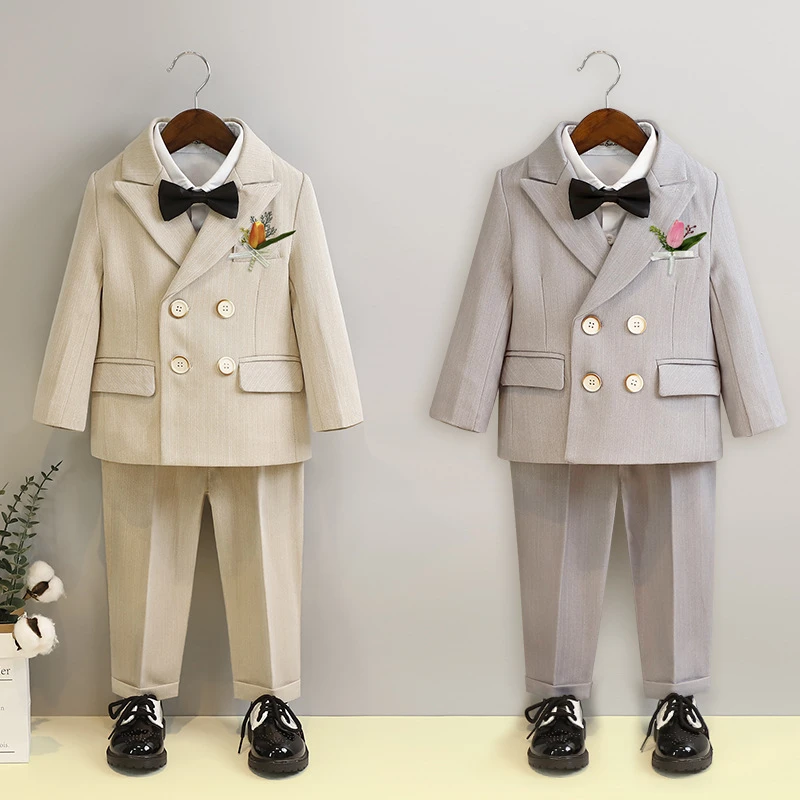 宝宝西装英伦礼服套装男童儿童生日主持人周岁礼服男孩小童婚礼