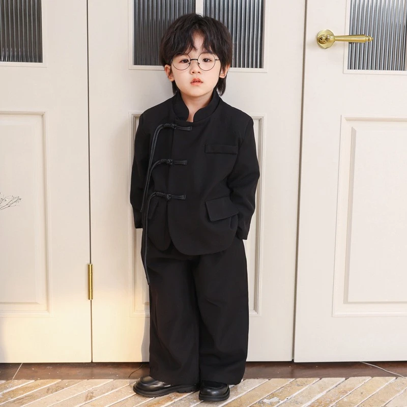 宝宝套装礼服男童小西装复古男孩演出服儿童套装礼服男童小西装