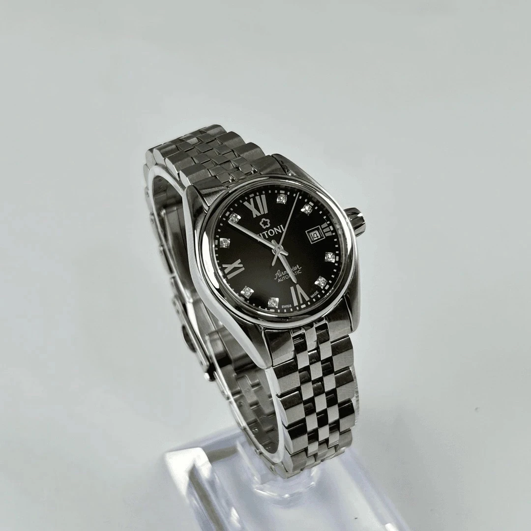 95新 Titoni/梅花 梅花C/G0444/自动机械名/表径27mm时尚黑盘