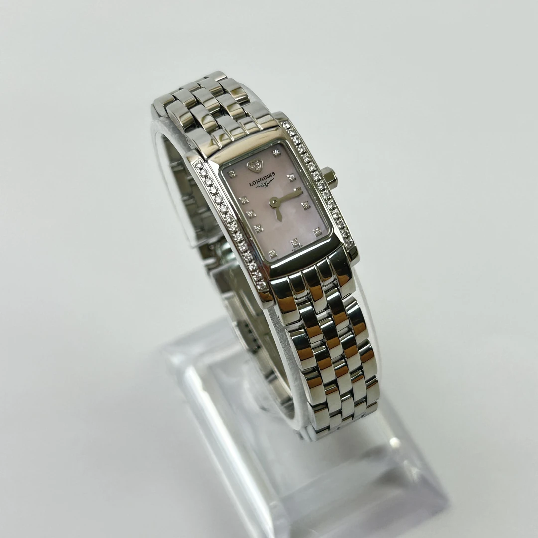 95新 Longines/浪琴 浪琴C/G0306/石英瑞士名表/表径16*25mm镶钻