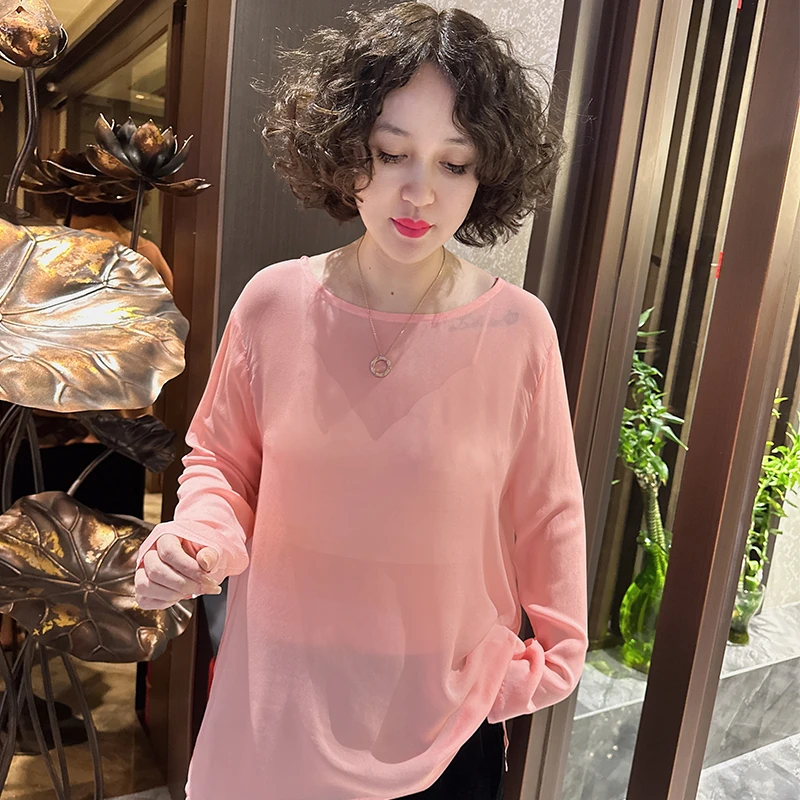 美美国风圆领气质优雅显瘦不规则上衣时尚简约大气百搭女装7799