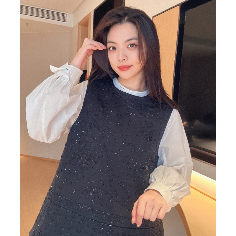美美国风2025新款轻奢重工珠片圆领无袖背心新中式马甲6700