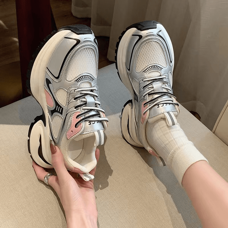 小小七精选春夏季厚底ins时尚百搭透气真皮网面老爹鞋网红女鞋