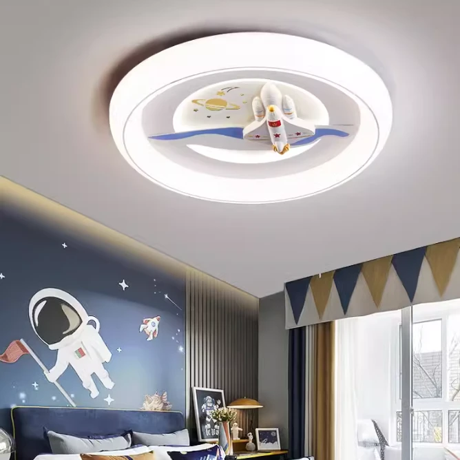 儿童房护眼灯具LED吸顶灯简约现代卧室创意个性卡通男孩女孩房间