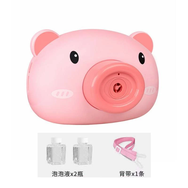 小猪照相泡泡机 电动泡泡玩具音乐灯光户外吹泡亲子儿童卡通玩具