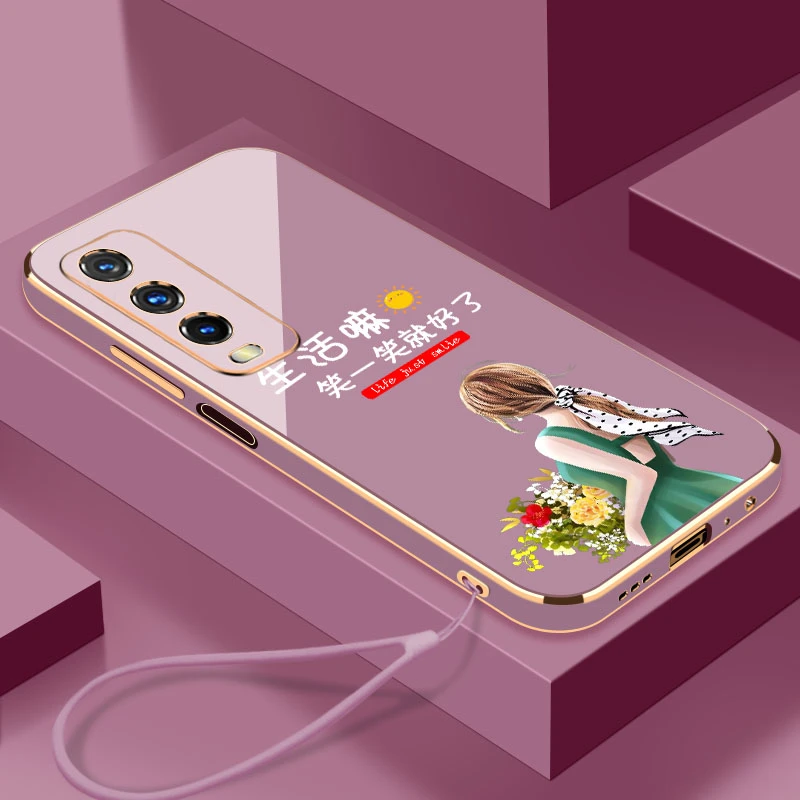 电镀笑一笑适用于VIVOY30手机壳硅胶软壳【镜头保护+送挂绳】